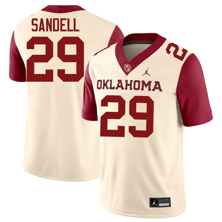 Tate Sandell Oklahoma Sooners Jersey,Oklahoma Sooners Football Uniforms,Jersey-Cream